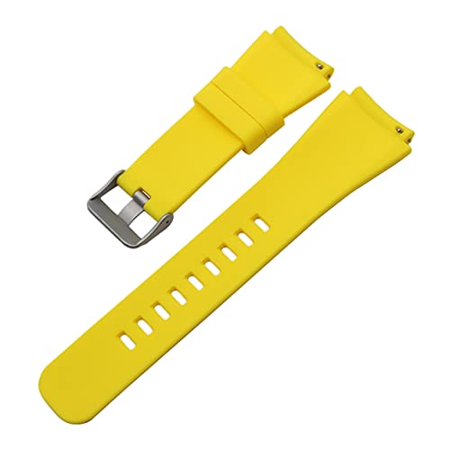 NLNKDTDPAK Quick Release-Silikon-Gummi-Uhrband-Gründer Wander Crewmaster Grant Marschall Explorist Watch Band Handgelenkband Fit for fossile q(Yellow) von NLNKDTDPAK