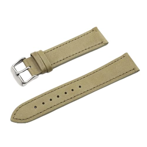 NLNKDTDPAK Retro Uhrarmbandband 18mm 20mm 22mm 24mm Lederarmbands Grau Schwarz Braun Blau For Männer Watch Zubehör(Light green,24mm) von NLNKDTDPAK
