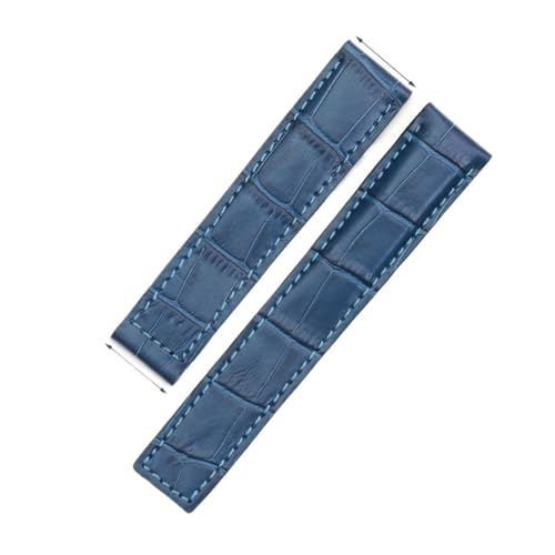 NLNKDTDPAK Sauppo Passend for Tag, passend for Heuer, passend for Carrecra 6, 19 mm, Herren-Uhrenarmband, obere Schicht, Ledergürtel, Haut, Leder-Uhrenzubehör mit(Navy Blue) von NLNKDTDPAK