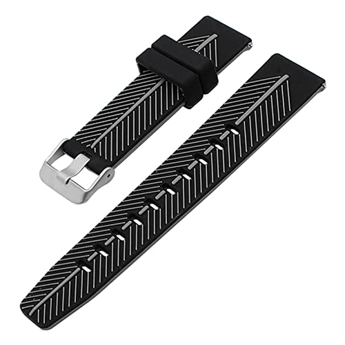 NLNKDTDPAK Schnellspanner Uhrenarmband for Fossile q Gründer Wander Crewmaster Grant Marschall Doppel Farbe Silikon Uhrband Smart Zubehör(Black Grey) von NLNKDTDPAK