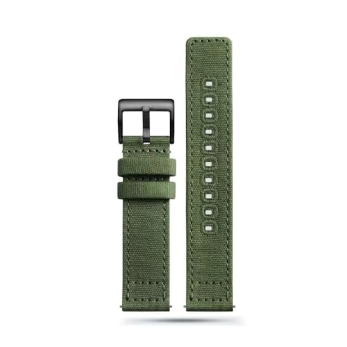 NLNKDTDPAK Schnellverschluss-Uhrenarmbänder aus Segeltuch, Nylonband, 18 mm, 19 mm, 20 mm, 22 mm, Uhrenarmbänder mit gebürsteter Schnalle, geeignet for Smartwatch-Zubehör(Green 2,19mm) von NLNKDTDPAK