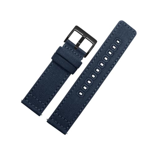 NLNKDTDPAK Schnellverschluss-Uhrenarmband aus Segeltuch, 18 mm, 19 mm, 20 mm, 22 mm, Nylon-Uhrenarmbänder, Ersatzarmband, Handgelenkband, Uhrenzubehör(Blue 2,19mm) von NLNKDTDPAK