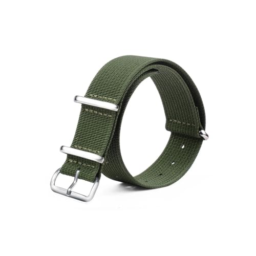 NLNKDTDPAK Sicherheitsgurt-Nylongurte, 20 mm, 22 mm, universeller Typ, Sport, passend for Omega/Fit for Rolex/Fit for Seiko, Nylonband, leichte, dünne Klammer(Army green,22mm) von NLNKDTDPAK
