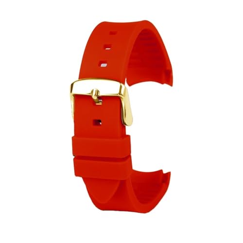 NLNKDTDPAK Silikon-Gummi-Uhrenarmband, 20 mm, 23 mm, Arc-Schnittstelle, weich, schwarz, rot, Herren- und Damenarmband, passend for GUC GC G-TIMELESS YA1264065 YA126487(Red-G pin,23mm) von NLNKDTDPAK