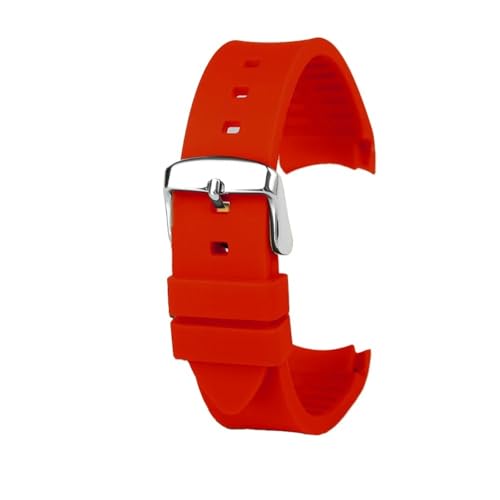 NLNKDTDPAK Silikon-Gummi-Uhrenarmband, 20 mm, 23 mm, Arc-Schnittstelle, weich, schwarz, rot, Herren- und Damenarmband, passend for GUC GC G-TIMELESS YA1264065 YA126487(Red-S pin,23mm) von NLNKDTDPAK
