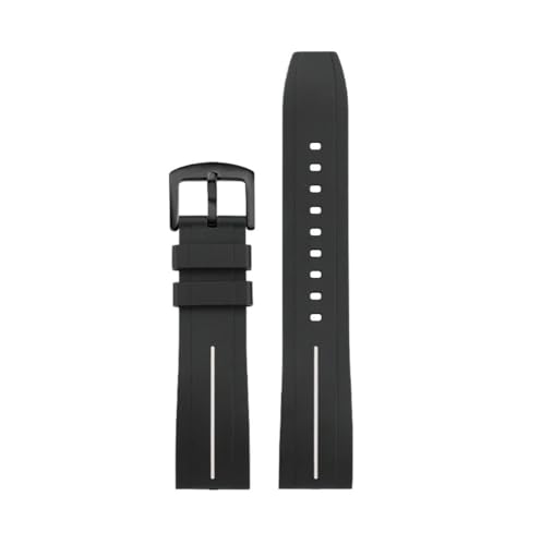 NLNKDTDPAK Silikon-Gummi-Uhrenarmband, Sport, Schwarz, Rot, Grün, Weiß, Linien, Herren-Ersatzarmband, passend for CASIO EQB-1000(Black white-B pin) von NLNKDTDPAK