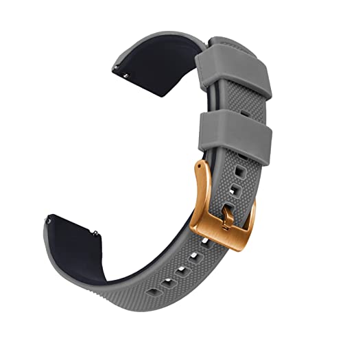 NLNKDTDPAK Silikon Smart Watch-Bands 22mm Quick Release Gummi Watch Strap Wasserdichte Armband Armbande Männer Frauen Watch Zubehör(GRAY-BLACK 2,20mm) von NLNKDTDPAK