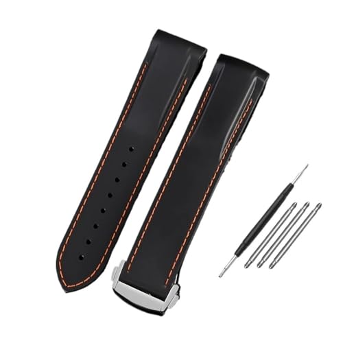 NLNKDTDPAK Silikonkautschuk-Uhrenarmband, 20 mm, 21 mm, 22 mm, wasserdicht, Orange, Blau, Herrenarmband, passend for Omega, passend for Seamaster Diver 300 m, passend for Planet Ocean 600 m(Black oran NLNKDTDPAK Silikonkautschuk-Uhrenarmband, 20 mm, 21 mm, 22 mm, wasserdicht, Orange, Blau, Herrenarmband, passend for Omega, passend for Seamaster Diver 300 m, passend for Planet Ocean 600 m(Black oran von NLNKDTDPAK