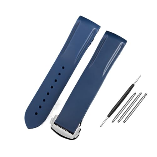 NLNKDTDPAK Silikonkautschuk-Uhrenarmband, 20 mm, 21 mm, 22 mm, wasserdicht, Orange, Blau, Herrenarmband, passend for Omega, passend for Seamaster Diver 300 m, passend for Planet Ocean 600 m(Blue-Silve NLNKDTDPAK Silikonkautschuk-Uhrenarmband, 20 mm, 21 mm, 22 mm, wasserdicht, Orange, Blau, Herrenarmband, passend for Omega, passend for Seamaster Diver 300 m, passend for Planet Ocean 600 m(Blue-Silve von NLNKDTDPAK