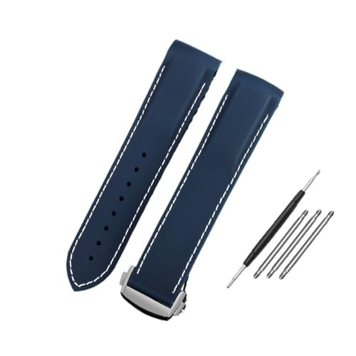 NLNKDTDPAK Silikonkautschuk-Uhrenarmband, 20 mm, 21 mm, 22 mm, wasserdicht, Orange, Blau, Herrenarmband, passend for Omega, passend for Seamaster Diver 300 m, passend for Planet Ocean 600 m(Blue white NLNKDTDPAK Silikonkautschuk-Uhrenarmband, 20 mm, 21 mm, 22 mm, wasserdicht, Orange, Blau, Herrenarmband, passend for Omega, passend for Seamaster Diver 300 m, passend for Planet Ocean 600 m(Blue white von NLNKDTDPAK