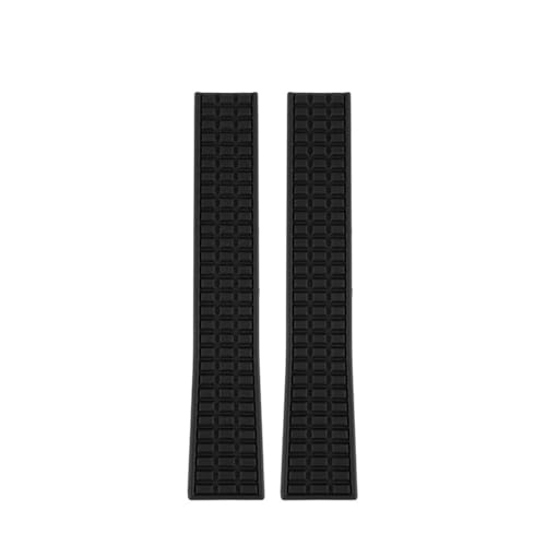 NLNKDTDPAK Silikonkautschuk-Uhrenarmband, 21 mm, kariert, Schwarz, Blau, Braun, Herrenarmband, passend for Patek Philippe Aquanaut 5164A, 5167A, 5168A(Black-NO BK) von NLNKDTDPAK