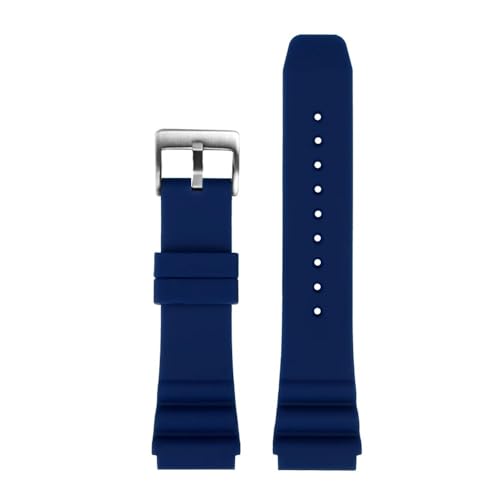 NLNKDTDPAK Silikonkautschuk-Uhrenarmband 20 22 mm Hi-Q Soft Schwarz Blau Orange Rot Herrenarmband Armband passend for CASIO MDV-106 MTP-VD01(Blue-S pin,20mm) von NLNKDTDPAK