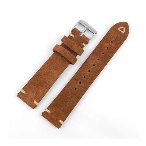 NLNKDTDPAK Uhrenarmbänder, handgefertigt, for Herren, 18 mm, 19 mm, 20 mm, 21 mm, 22 mm, Lederarmband, braunes Schnellverschluss-Armband(Brown,20mm) von NLNKDTDPAK