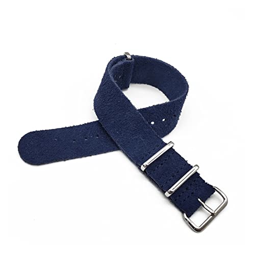NLNKDTDPAK Uhrenarmband Lederarmband 20mm 22mm Schwarz Braune Uhrenband for Frauen Männer Watch Strap Armbanduhr Zubehör(Blue,20mm) von NLNKDTDPAK