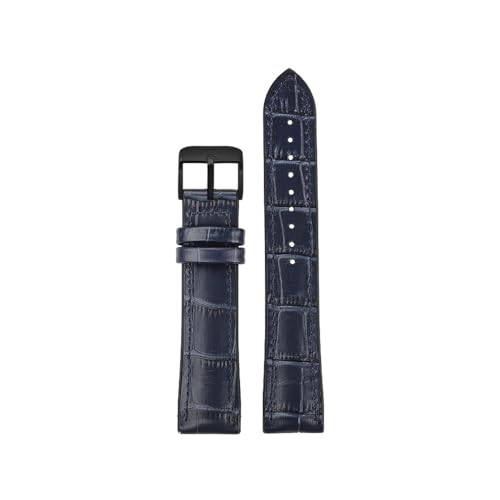 NLNKDTDPAK Uhrenarmband aus Leder mit Silikonkautschuk-Unterseite, 19, 20, 21, 22 mm, universelles Armband for Herren und Damen in Schwarz, Braun, Dunkelblau(Dark blue-B pin,19mm) von NLNKDTDPAK