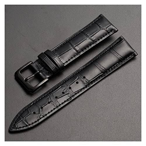 NLNKDTDPAK Universal Ersatzschicht Lederarmband Leder Armband for Männer Frauen 10mm-24mm Uhrenarmband(Black-Black buckle,12mm) von NLNKDTDPAK