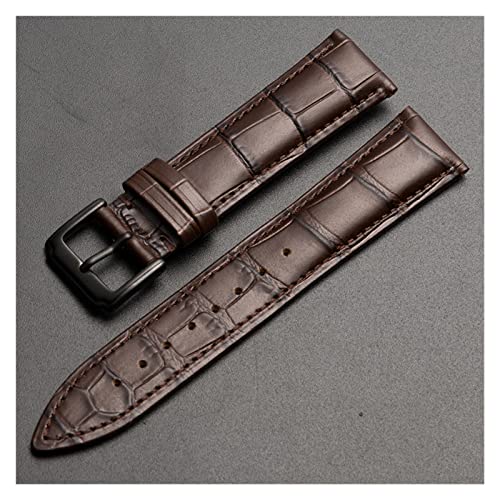 NLNKDTDPAK Universal Ersatzschicht Lederarmband Leder Armband for Männer Frauen 10mm-24mm Uhrenarmband(Brown-Black buckle,20mm) von NLNKDTDPAK