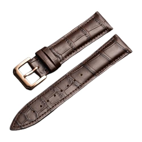 NLNKDTDPAK Universal Ersatzschicht Lederarmband Leder Armband for Männer Frauen 10mm-24mm Uhrenarmband(Brown-RG buckle,13mm) von NLNKDTDPAK