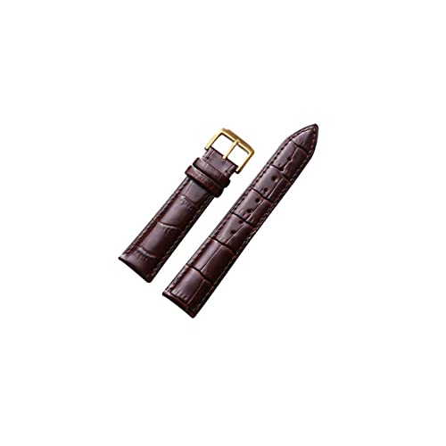 NLNKDTDPAK Watch 22mm Lederarmbands 16mm 18mm 20mm 24mm Schwarz Braun Frauen Männer Uhrenband Band Gurt mit Schnalle(Gold-brown,16mm) von NLNKDTDPAK