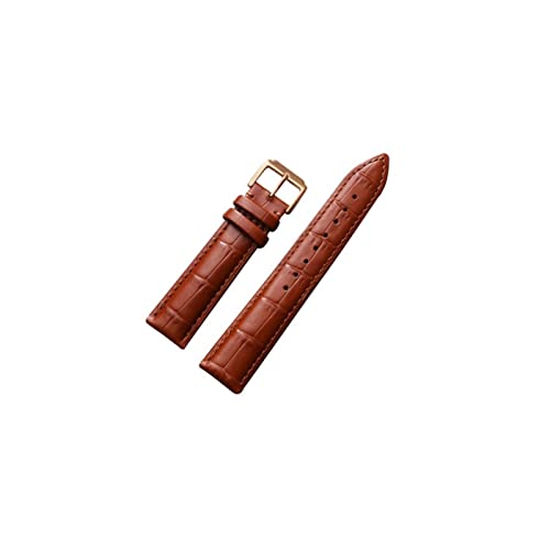 NLNKDTDPAK Watch 22mm Lederarmbands 16mm 18mm 20mm 24mm Schwarz Braun Frauen Männer Uhrenband Band Gurt mit Schnalle(Rose-Light brown,16mm) von NLNKDTDPAK