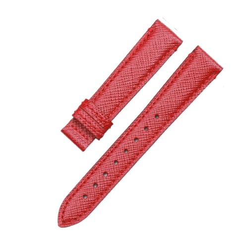 NLNKDTDPAK Weiches Damen-Leder-Uhrenarmband, passende Passform for COACH Damen-Uhrenkette, 16 mm, Rot Schwarz, modische Kreuzstruktur(Red No buckle) von NLNKDTDPAK