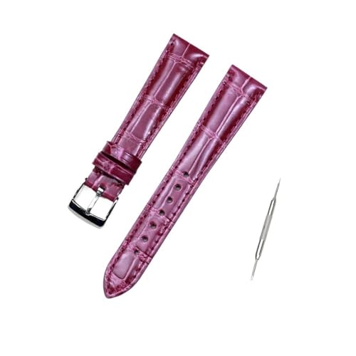 NLNKDTDPAK Zubehör Leder Passend for Zenith ELITE Uhrenarmband 17 mm Lila Schwarz Grau(Purple) von NLNKDTDPAK