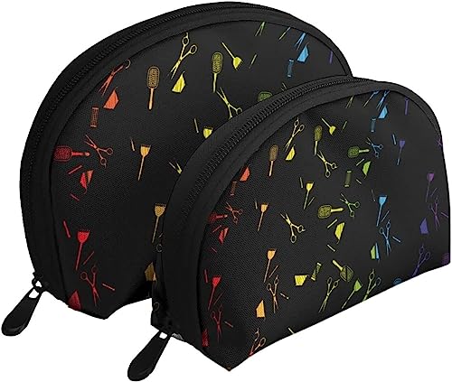 2 Stück Kosmetiktaschen Friseur Haarschnitt Werkzeug Reise Make-up Tasche Shell Kulturbeutel Damen Handtasche von NLWQEKV