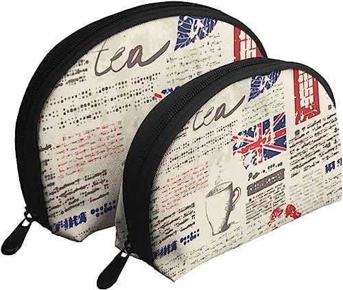 2 Stück Kosmetiktaschen Zeitung London Retro Reise Make-up Tasche Shell Kulturbeutel Damen Handtasche 2 Stück Kosmetiktaschen Zeitung London Retro Reise Make-up Tasche Shell Kulturbeutel Damen Handtasche von NLWQEKV