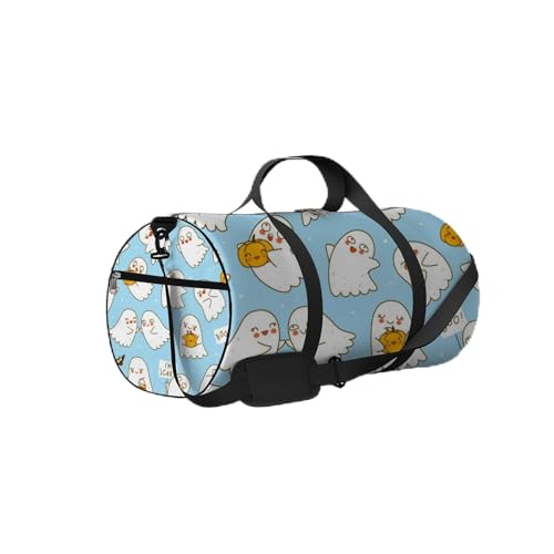 Blaue süße Kawaii Little Ghosts Sporttasche, Tragetasche, wasserdichte Sporttasche mit Schultergurt, Reißverschluss, 2 Seitentaschen für Männer und Frauen, Reise- und Aufbewahrungs-Umhängetasche. Blaue süße Kawaii Little Ghosts Sporttasche, Tragetasche, wasserdichte Sporttasche mit Schultergurt, Reißverschluss, 2 Seitentaschen für Männer und Frauen, Reise- und Aufbewahrungs-Umhängetasche. von NLWQEKV