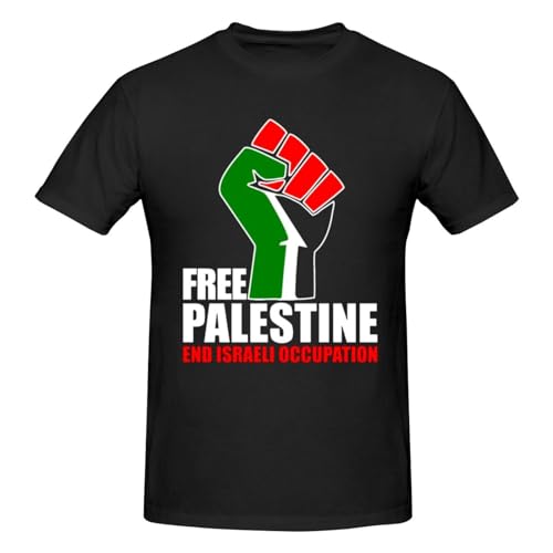 Free Palestine Free Gaza T-Shirt für Männer und Frauen, lässiges, kurzärmliges Unisex-T-Shirt aus weicher Baumwolle von NLWQEKV