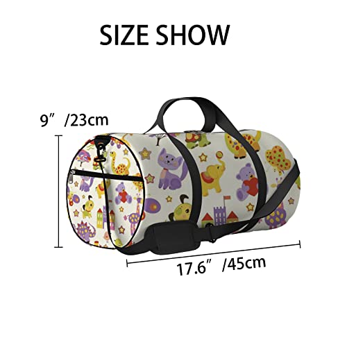 Gelbe Kawaii niedliche Cartoon-Tier-Sporttasche, Tragetasche, wasserdichte Sporttasche mit Schultergurt, Reißverschluss, 2 Seitentaschen für Männer und Frauen, Reise- und Aufbewahrungs-Umhängetasche. von NLWQEKV