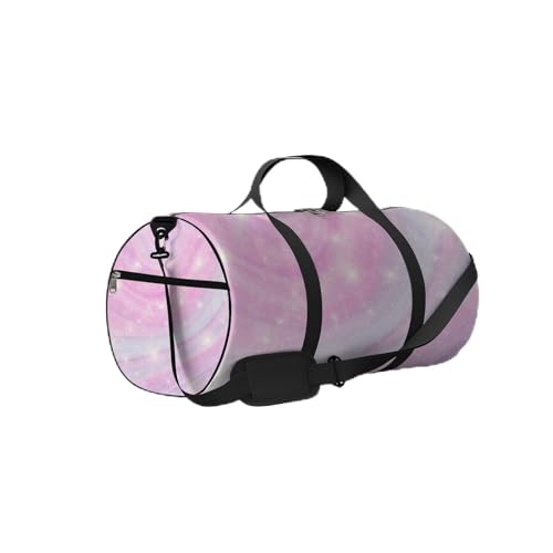 Moderne, stilvolle Sporttasche mit rosa Galaxie-Marmor-Motiv, Tragetasche, wasserdichte Sporttasche mit Schultergurt, Reißverschluss, 2 Seitentaschen für Damen und Herren, Reise- und Aufbewahrungs-Umh von NLWQEKV