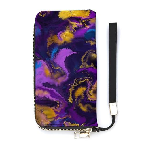 NLWQEKV Abstraktes Colorfulid Art Handgelenk-Geldbörse, Leder, langes Kartenetui, schmale Clutch-Handtasche für Damen von NLWQEKV