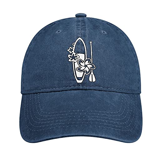 NLWQEKV Blumen Paddle Surf Board Unisex Baseball Cap Vintage Denim verstellbar Papa Hut von NLWQEKV