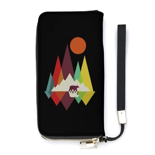 NLWQEKV California Mountains Bear Handgelenk-Geldbörse, Leder, langes Kartenfach, schmale Clutch-Handtasche für Damen NLWQEKV California Mountains Bear Handgelenk-Geldbörse, Leder, langes Kartenfach, schmale Clutch-Handtasche für Damen von NLWQEKV