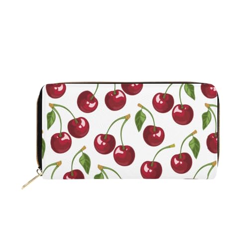 NLWQEKV Cherry-Geldbörse für Damen und Herren, Herren- und Damen-Geldbörse aus Leder für Handygeld, Kreditkarten, Schlüsselwechsel von NLWQEKV