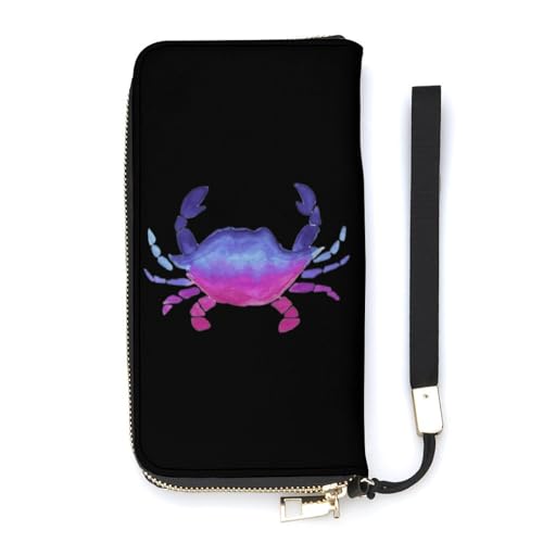 NLWQEKV Crabby Days Armband-Geldbörse aus Leder, langes Kartenfach, schmale Clutch-Handtasche für Damen von NLWQEKV