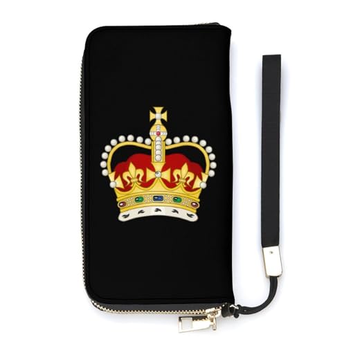 NLWQEKV Crown Jewel0 Armband-Geldbörse aus Leder, langes Kartenfach, schmale Clutch-Handtasche für Damen von NLWQEKV