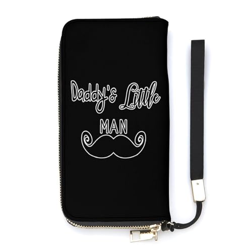 NLWQEKV Daddy's Little Man Beard Handgelenk-Geldbörse, Leder, langes Kartenfach, schmale Clutch-Handtasche für Damen von NLWQEKV