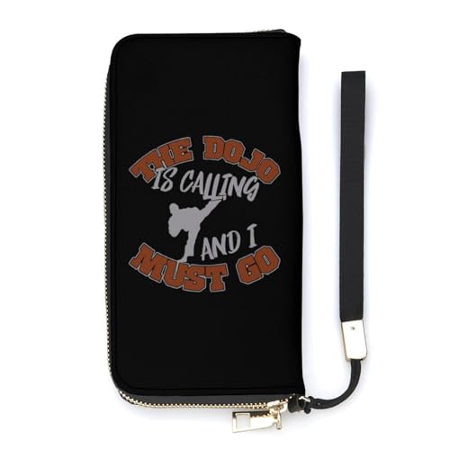NLWQEKV Dojo Karate Kung Fu Aikido Handgelenk-Geldbörse, Leder, langes Kartenetui, schmale Clutch-Handtasche für Damen NLWQEKV Dojo Karate Kung Fu Aikido Handgelenk-Geldbörse, Leder, langes Kartenetui, schmale Clutch-Handtasche für Damen von NLWQEKV