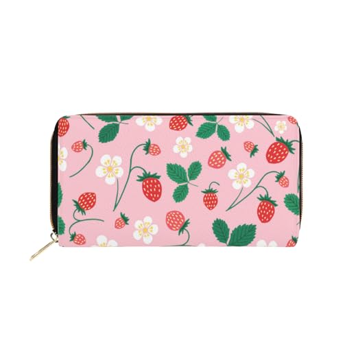 NLWQEKV Erdbeer-Geldbörse für Damen und Herren, Herren- und Damen-Geldbörse aus Leder für Handygeld, Kreditkarten, Schlüsselwechsel von NLWQEKV