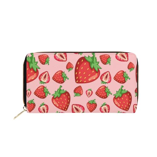 NLWQEKV Erdbeer-Geldbörse für Damen und Herren, Herren- und Damen-Geldbörse aus Leder für Handygeld, Kreditkarten, Schlüsselwechsel von NLWQEKV