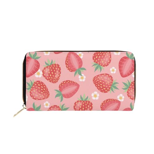 NLWQEKV Erdbeer-Geldbörse für Damen und Herren, Herren- und Damen-Geldbörse aus Leder für Handygeld, Kreditkarten, Schlüsselwechsel von NLWQEKV