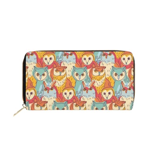 NLWQEKV Eulen-Geldbörse für Damen und Herren, Herren- und Damen-Geldbörse aus Leder für Handygeld, Kreditkarten, Schlüsselwechsel von NLWQEKV