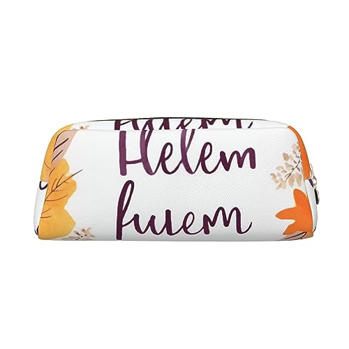 NLWQEKV Federmäppchen aus Leder mit Aufdruck „Hello Autumn“, Federmäppchen, Federmäppchen aus Leder, Schreibwaren-Tasche, Organizer von NLWQEKV