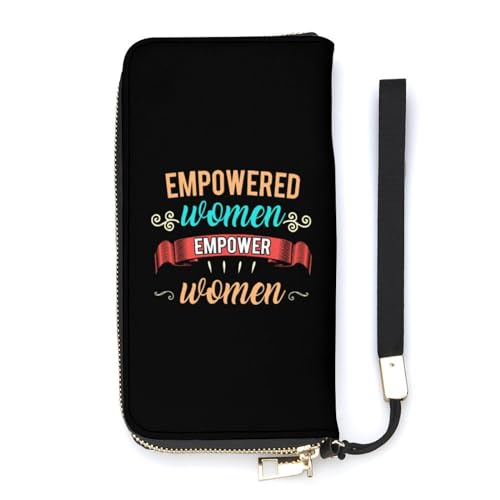 NLWQEKV Feminist Empowermented Damen-Handgelenk-Geldbörse, langes Leder, Kartenhalter, schmale Clutch-Handtasche für Frauen von NLWQEKV