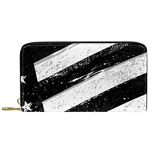 NLWQEKV Geldbörse aus Leder mit Reißverschluss, Lange Geldbörse mit amerikanischer Flagge und rauer Grunge-Textur NLWQEKV Geldbörse aus Leder mit Reißverschluss, Lange Geldbörse mit amerikanischer Flagge und rauer Grunge-Textur von NLWQEKV