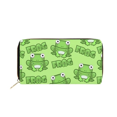 NLWQEKV Geldbörse in Froschgrün für Damen und Herren, Herren- und Damen-Geldbörse aus Leder für Handygeld, Kreditkarten, Schlüsselwechsel von NLWQEKV