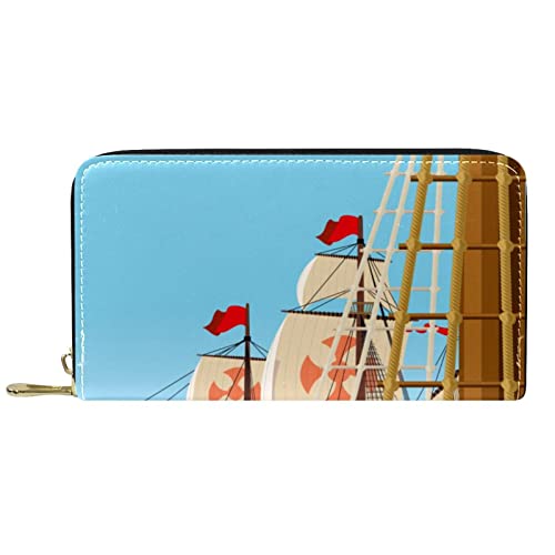 NLWQEKV Geldbörsen für Damen und Herren, Kartenhalter, Tasche, Meer, PU-Leder, Aufbewahrung, große Geldbörse von NLWQEKV
