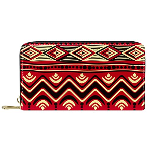 NLWQEKV Geldbörsen für Damen und Herren, Kartenhalter, Tasche, afrikanische Boho-Ethnie, PU-Leder, Aufbewahrung, große Geldbörse von NLWQEKV